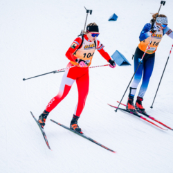 Samse National Tour n°5,LES CONTAMINES, FRANCE - JANUARY 25: EVA LAINE of FRA January 25, 2026 in Les Contamines, France. (Photo by Rodriguez Alexis / @Aleiks_photo)