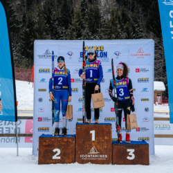 Samse National Tour n°5,LES CONTAMINES, FRANCE - JANUARY 25: MATILDA DODOS of FRA, JULIETTE OLIVA of FRA, ROMANE OUVRIER-BUFFET of FRA January 25, 2026 in Les Contamines, France. (Photo by Rodriguez Alexis / @Aleiks_photo)