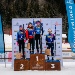 Samse National Tour n°5,LES CONTAMINES, FRANCE - JANUARY 25: MAELA CORREIA of FRA, THEMICE FONTAINE of FRA, LOUISE ROGUET of FRA, LISA SIBERCHICOT of FRA January 25, 2026 in Les Contamines, France. (Photo by Rodriguez Alexis / @Aleiks_photo)
