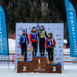 Samse National Tour n°5,LES CONTAMINES, FRANCE - JANUARY 25: LISA SIBERCHICOT of FRA, THEMICE FONTAINE of FRA, FANY BERTRAND of FRA January 25, 2026 in Les Contamines, France. (Photo by Rodriguez Alexis / @Aleiks_photo)