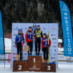 Samse National Tour n°5,LES CONTAMINES, FRANCE - JANUARY 25: LISA SIBERCHICOT of FRA, THEMICE FONTAINE of FRA, FANY BERTRAND of FRA January 25, 2026 in Les Contamines, France. (Photo by Rodriguez Alexis / @Aleiks_photo)