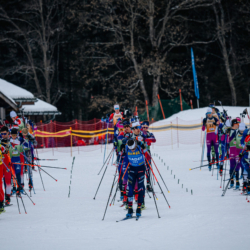 Samse National Tour n°5,LES CONTAMINES, FRANCE - JANUARY 25: THEO GUIRAUD-POILLOT of FRA, CAMILLE GRATALOUP MANISSOLLE of FRA, FLAVIO GUY of FRA January 25, 2026 in Les Contamines, France. (Photo by Rodriguez Alexis / @Aleiks_photo)