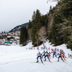 Samse National Tour n°5,LES CONTAMINES, FRANCE - JANUARY 25: MARTIN BOTET of FRA, THEO GUIRAUD-POILLOT of FRA, FLAVIO GUY of FRACAMILLE GRATALOUP MANISSOLLE of FRA January 25, 2026 in Les Contamines, France. (Photo by Rodriguez Alexis / @Aleiks_photo)