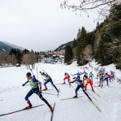 Samse National Tour n°5,LES CONTAMINES, FRANCE - JANUARY 25: THEO GUIRAUD-POILLOT of FRA, FLAVIO GUY of FRA, ANTONIN DELSOL of FRA January 25, 2026 in Les Contamines, France. (Photo by Rodriguez Alexis / @Aleiks_photo)
