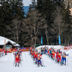 Samse National Tour n°5,LES CONTAMINES, FRANCE - JANUARY 25: VICTOR LAINE of FRA, TOM BOUILLET of FRA, ESTEBAN MOREIRA of FRA January 25, 2026 in Les Contamines, France. (Photo by Rodriguez Alexis / @Aleiks_photo)
