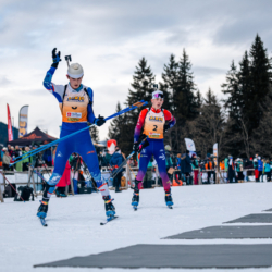 Samse National Tour n°5,LES CONTAMINES, FRANCE - JANUARY 25: EMILE PERRILLAT-BOTTONET of FRA, TOM BOUILLET of FRA January 25, 2026 in Les Contamines, France. (Photo by Rodriguez Alexis / @Aleiks_photo)