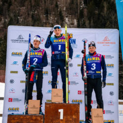 Samse National Tour n°5,LES CONTAMINES, FRANCE - JANUARY 25: CAMILLE GRATALOUP MANISSOLLE of FRA, ANTONIN DELSOL of FRA, FLAVIO GUY of FRA January 25, 2026 in Les Contamines, France. (Photo by Rodriguez Alexis / @Aleiks_photo)