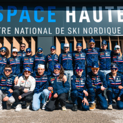 EQUIPE DE FRANCE JUNIOR/JEUNE MONDIAUX 2026,CNSNMM, FRANCE - FEBRUARY 24: Matilda DODOS of FRA, Themice FONTAINE of FRA, Cyril QUARTELLI of FRA, Juliette OLIVA of FRA, Adele OUVRIER-BUFFET of FRA, Romane OUVRIER-BUFFET of FRA, Camille GRATALOUP-MANISSOLLE of FRA, Nans MADELENAT of FRA, Sacha MAZZILLI RIABOFF of FRA, Léo CARLIER of FRA, Lou anne DUPONT BALET BAZ of FRA, Louise ROGUET of FRA, Technicien FFS, Rachelle DEMANGEAT Coach FFS of FRA, Antonin DELSOL of FRA, Claire BRETON coach FFS of FRA, Tom BOUILLET of FRA, Emile PERRILLAT BOTTONET of FRA, Namou CANDAU ARMAND of FRA, Guillaume POIROT of FRA February 24, 2026 in CNSNMM, France. (Photo by Rodriguez Alexis / @Aleiks_photo)