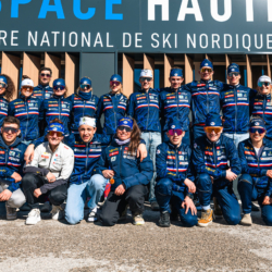 EQUIPE DE FRANCE JUNIOR/JEUNE MONDIAUX 2026,CNSNMM, FRANCE - FEBRUARY 24: Matilda DODOS of FRA, Themice FONTAINE of FRA, Cyril QUARTELLI of FRA, Juliette OLIVA of FRA, Adele OUVRIER-BUFFET of FRA, Romane OUVRIER-BUFFET of FRA, Camille GRATALOUP-MANISSOLLE of FRA, Nans MADELENAT of FRA, Sacha MAZZILLI RIABOFF of FRA, Léo CARLIER of FRA, Lou anne DUPONT BALET BAZ of FRA, Louise ROGUET of FRA, Technicien FFS, Rachelle DEMANGEAT Coach FFS of FRA, Antonin DELSOL of FRA, Claire BRETON coach FFS of FRA, Tom BOUILLET of FRA, Emile PERRILLAT BOTTONET of FRA, Namou CANDAU ARMAND of FRA, Guillaume POIROT of FRA February 24, 2026 in CNSNMM, France. (Photo by Rodriguez Alexis / @Aleiks_photo)