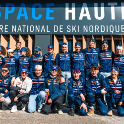 EQUIPE DE FRANCE JUNIOR/JEUNE MONDIAUX 2026,CNSNMM, FRANCE - FEBRUARY 24: Matilda DODOS of FRA, Themice FONTAINE of FRA, Cyril QUARTELLI of FRA, Juliette OLIVA of FRA, Adele OUVRIER-BUFFET of FRA, Romane OUVRIER-BUFFET of FRA, Camille GRATALOUP-MANISSOLLE of FRA, Nans MADELENAT of FRA, Sacha MAZZILLI RIABOFF of FRA, Léo CARLIER of FRA, Lou anne DUPONT BALET BAZ of FRA, Louise ROGUET of FRA, Technicien FFS, Rachelle DEMANGEAT Coach FFS of FRA, Antonin DELSOL of FRA, Claire BRETON coach FFS of FRA, Tom BOUILLET of FRA, Emile PERRILLAT BOTTONET of FRA, Namou CANDAU ARMAND of FRA, Guillaume POIROT of FRA February 24, 2026 in CNSNMM, France. (Photo by Rodriguez Alexis / @Aleiks_photo)