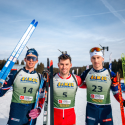Samse National Tour n°6,AUTRANS, FRANCE - FEBRUARY 8: ANTONIN GUY of FRA, MATHIEU GARCIA of FRA, MARTIN BOTET of FRA February 8, 2026 in Autrans, France. (Photo by Rodriguez Alexis / @Aleiks_photo)