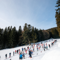 Samse National Tour n°6,AUTRANS, FRANCE - FEBRUARY 8: MATHIS LAINÉ of FRA, NIELS BIBOLLET of FRA, EMILE PERRILLAT-BOTTONET of FRA STADIUM February 8, 2026 in Autrans, France. (Photo by Rodriguez Alexis / @Aleiks_photo)