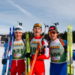 Samse National Tour n°6,AUTRANS, FRANCE - FEBRUARY 8: ROBINSON GOLERET of FRA, SACHA MAZZILLI RIABOFF of FRA, ESTEBAN MOREIRA of FRA February 8, 2026 in Autrans, France. (Photo by Rodriguez Alexis / @Aleiks_photo)