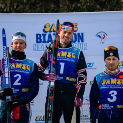 Samse National Tour n°6,AUTRANS, FRANCE - FEBRUARY 8: ANTONIN GUY for FRA, MATHIEU GARCIA for FRA, MARTIN BOTET for FRA February 8, 2026 in Autrans, France. (Photo by Rodriguez Alexis / @Aleiks_photo)