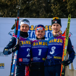 Samse National Tour n°6,AUTRANS, FRANCE - FEBRUARY 8: ANTONIN GUY for FRA, MATHIEU GARCIA for FRA, MARTIN BOTET for FRA February 8, 2026 in Autrans, France. (Photo by Rodriguez Alexis / @Aleiks_photo)