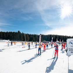 Samse National Tour n°6,AUTRANS, FRANCE - FEBRUARY 8: FANY BERTRAND of FRA, ARMAND NAMOU CANDAU of FRA, THEMICE FONTAINE of FRA STADIUM February 8, 2026 in Autrans, France. (Photo by Rodriguez Alexis / @Aleiks_photo)