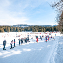 Samse National Tour n°6,AUTRANS, FRANCE - FEBRUARY 8: FANY BERTRAND of FRA, ARMAND NAMOU CANDAU of FRA, THEMICE FONTAINE of FRA STADIUM February 8, 2026 in Autrans, France. (Photo by Rodriguez Alexis / @Aleiks_photo)