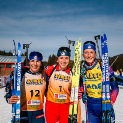 Samse National Tour n°6,AUTRANS, FRANCE - FEBRUARY 8: CORALIE PERRIN of FRA, FANY BERTRAND of FRA, LISA SIBERCHICOT of FRA February 8, 2026 in Autrans, France. (Photo by Rodriguez Alexis / @Aleiks_photo)