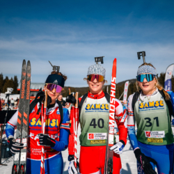 Samse National Tour n°6,AUTRANS, FRANCE - FEBRUARY 8: JULIETTE OLIVA of FRA, ROSALIE ODILE of FRA, ADELE OUVRIER-BUFFET of FRA February 8, 2026 in Autrans, France. (Photo by Rodriguez Alexis / @Aleiks_photo)