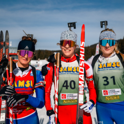 Samse National Tour n°6,AUTRANS, FRANCE - FEBRUARY 8: JULIETTE OLIVA of FRA, ROSALIE ODILE of FRA, ADELE OUVRIER-BUFFET of FRA February 8, 2026 in Autrans, France. (Photo by Rodriguez Alexis / @Aleiks_photo)