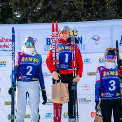 Samse National Tour n°6,AUTRANS, FRANCE - FEBRUARY 8: ADELE OUVRIER-BUFFET of FRA, ROSALIE ODILE of FRA, JULIETTE OLIVA of FRA February 8, 2026 in Autrans, France. (Photo by Rodriguez Alexis / @Aleiks_photo)