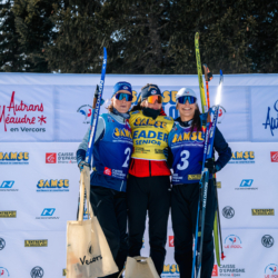 Samse National Tour n°6,AUTRANS, FRANCE - FEBRUARY 8: LISA SIBERCHICOT of FRA, FANY BERTRAND of FRA CORALIE PERRIN of FRA February 8, 2026 in Autrans, France. (Photo by Rodriguez Alexis / @Aleiks_photo)