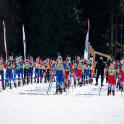 Samse National Tour n°6,AUTRANS, FRANCE - FEBRUARY 8: CANELLE MIDEZ of FRA, AXELLE BOUVARD of FRA, ZELIE PIC of FRA February 8, 2026 in Autrans, France. (Photo by Rodriguez Alexis / @Aleiks_photo)