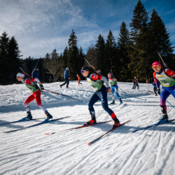 Samse National Tour n°6,AUTRANS, FRANCE - FEBRUARY 8: NELLY MULLER of FRA, GABRIELLE BOURGEOIS of FRA February 8, 2026 in Autrans, France. (Photo by Rodriguez Alexis / @Aleiks_photo)
