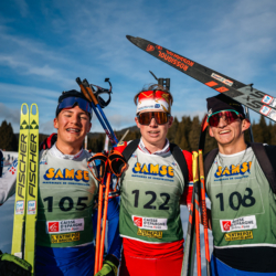 Samse National Tour n°6,AUTRANS, FRANCE - FEBRUARY 8: JULES LAFOUX of FRA, CLEMENT SCHOTT of FRA, YANN ROGUET of FRA February 8, 2026 in Autrans, France. (Photo by Rodriguez Alexis / @Aleiks_photo)