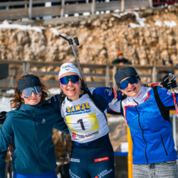 CHAMPIONNATS DE FRANCE DIMANCHE,PREMANON, FRANCE - MARCH 29: OLIVA Juliette, BENED Camille, LAFOUX Pauline March 29, 2026 in PREMANON, France. (Photo by Rodriguez Alexis / @Aleiks_photo)
