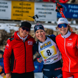 CHAMPIONNATS DE FRANCE DIMANCHE,PREMANON, FRANCE - MARCH 29: MIDEZ Canelle, MICHELON Oceane, WEISS Joanne March 29, 2026 in PREMANON, France. (Photo by Rodriguez Alexis / @Aleiks_photo)