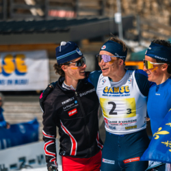 CHAMPIONNATS DE FRANCE DIMANCHE,PREMANON, FRANCE - MARCH 29: CHARRIER Jules, LOVERA Victor, COTTAZ Gaspard March 29, 2026 in PREMANON, France. (Photo by Rodriguez Alexis / @Aleiks_photo)