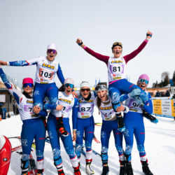 CHAMPIONNATS DE FRANCE SAMEDI,PREMANON, FRANCE - MARCH 28: LAROCHE Alex, PORRET Margaux, BRETON Elise, BROUART Lison, PAOLUCCI Emmi, MOSSUZ Chloe March 28, 2026 in PREMANON, France. (Photo by Rodriguez Alexis / @Aleiks_photo)