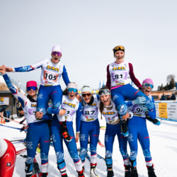 CHAMPIONNATS DE FRANCE SAMEDI,PREMANON, FRANCE - MARCH 28: LAROCHE Alex, PORRET Margaux, BRETON Elise, BROUART Lison, PAOLUCCI Emmi, MOSSUZ Chloe March 28, 2026 in PREMANON, France. (Photo by Rodriguez Alexis / @Aleiks_photo)