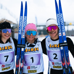 CHAMPIONNATS DE FRANCE VENDREDI,PREMANON, FRANCE - MARCH 27: Clelia MARTIN of FRA, Manon PRADEL MAYER of FRA, Salome BARREAU of FRA March 27, 2026 in PREMANON, France. (Photo by Rodriguez Alexis / @Aleiks_photo)