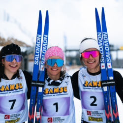 CHAMPIONNATS DE FRANCE VENDREDI,PREMANON, FRANCE - MARCH 27: Clelia MARTIN of FRA, Manon PRADEL MAYER of FRA, Salome BARREAU of FRA March 27, 2026 in PREMANON, France. (Photo by Rodriguez Alexis / @Aleiks_photo)