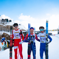 CHAMPIONNATS DE FRANCE VENDREDI,PREMANON, FRANCE - MARCH 27: Eliott MAURY of FRA, Elio FAIVRE of FRA, Guilian CHARVET of FRA March 27, 2026 in PREMANON, France. (Photo by Rodriguez Alexis / @Aleiks_photo)