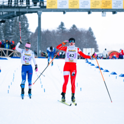 CHAMPIONNATS DE FRANCE VENDREDI,PREMANON, FRANCE - MARCH 27: GAIA MUSSO of FRA, LISON BROUART of FRA, CLEMENCE COUTAZ of FRA March 27, 2026 in PREMANON, France. (Photo by Rodriguez Alexis / @Aleiks_photo)