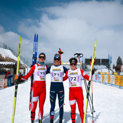 CHAMPIONNATS DE FRANCE VENDREDI,PREMANON, FRANCE - MARCH 27: Louis MAQUART of FRA, Victor LAFRASSE of FRA, Paul ROUSSET VACHON of FRA March 27, 2026 in PREMANON, France. (Photo by Rodriguez Alexis / @Aleiks_photo)