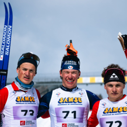 CHAMPIONNATS DE FRANCE VENDREDI,PREMANON, FRANCE - MARCH 27: Louis MAQUART of FRA, Victor LAFRASSE of FRA, Paul ROUSSET VACHON of FRA March 27, 2026 in PREMANON, France. (Photo by Rodriguez Alexis / @Aleiks_photo)