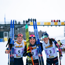 CHAMPIONNATS DE FRANCE VENDREDI,PREMANON, FRANCE - MARCH 27: DEMOR MARIE of FRA, COUPAT ANNETTE of FRA, NAPPEY ROMANE of FRA March 27, 2026 in PREMANON, France. (Photo by Rodriguez Alexis / @Aleiks_photo)