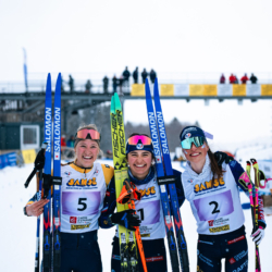 CHAMPIONNATS DE FRANCE VENDREDI,PREMANON, FRANCE - MARCH 27: DEMOR MARIE of FRA, COUPAT ANNETTE of FRA, NAPPEY ROMANE of FRA March 27, 2026 in PREMANON, France. (Photo by Rodriguez Alexis / @Aleiks_photo)