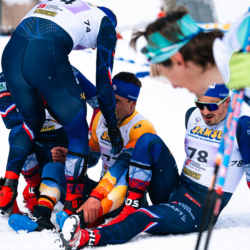 CHAMPIONNATS DE FRANCE VENDREDI,PREMANON, FRANCE - MARCH 27: REMI BOURDIN of FRA, JULIEN ARNAUD of FRA, JULES CHAPPAZ of FRA March 27, 2026 in PREMANON, France. (Photo by Rodriguez Alexis / @Aleiks_photo)