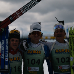 CHAMPIONNATS DE FRANCE VENDREDI,PREMANON, FRANCE - MARCH 27: ZACH VILLARD of FRA, YANN ROGUET of FRA, JULES LAFOUX of FRA March 27, 2026 in PREMANON, France. (Photo by Rodriguez Alexis / @Aleiks_photo)