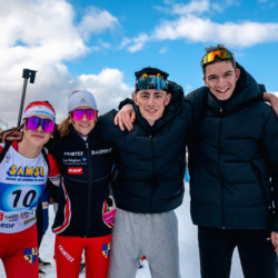 SAMSE N°7,PRÉMANON, FRANCE - MARCH 1: EMILIAN GUILLET of FRA, JULES VIDAUD of FRA, ROSE DUSSERRE of FRA, EVA MARCOUX of FRA March 1, 2026 in PRÉMANON, France. (Photo by Rodriguez Alexis / @Aleiks_photo)