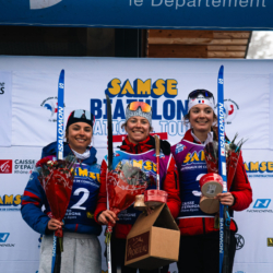 SAMSE N°7,PRÉMANON, FRANCE - FEBRUARY 28: MAELLE ACHOUI of FRA, ROSALIE ODILE of FRA and JOANNE WEISS of FRA February 28, 2026 in PRÉMANON, France. (Photo by Rodriguez Alexis / @Aleiks_photo)
