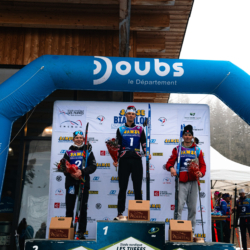 SAMSE N°7,PRÉMANON, FRANCE - FEBRUARY 28: MARIUS THIRIAT of FRA, VICTOR LAINE of FRA and ADRIAN DOREL of FRA February 28, 2026 in PRÉMANON, France. (Photo by Rodriguez Alexis / @Aleiks_photo)