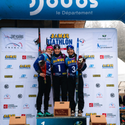 SAMSE N°7,PRÉMANON, FRANCE - FEBRUARY 28: CHLOE ORVAIN of FRA, LOLA BUGEAUD of FRA and CORALIE PERRIN of FRA February 28, 2026 in PRÉMANON, France. (Photo by Rodriguez Alexis / @Aleiks_photo)