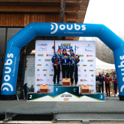 SAMSE N°7,PRÉMANON, FRANCE - FEBRUARY 28: CHLOE ORVAIN of FRA, LOLA BUGEAUD of FRA and CORALIE PERRIN of FRA February 28, 2026 in PRÉMANON, France. (Photo by Rodriguez Alexis / @Aleiks_photo)