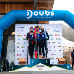 SAMSE N°7,PRÉMANON, FRANCE - FEBRUARY 28: FLAVIO GUY of FRA, ILANN DUPONT of FRA, ANTONIN GUY of FRA February 28, 2026 in PRÉMANON, France. (Photo by Rodriguez Alexis / @Aleiks_photo)